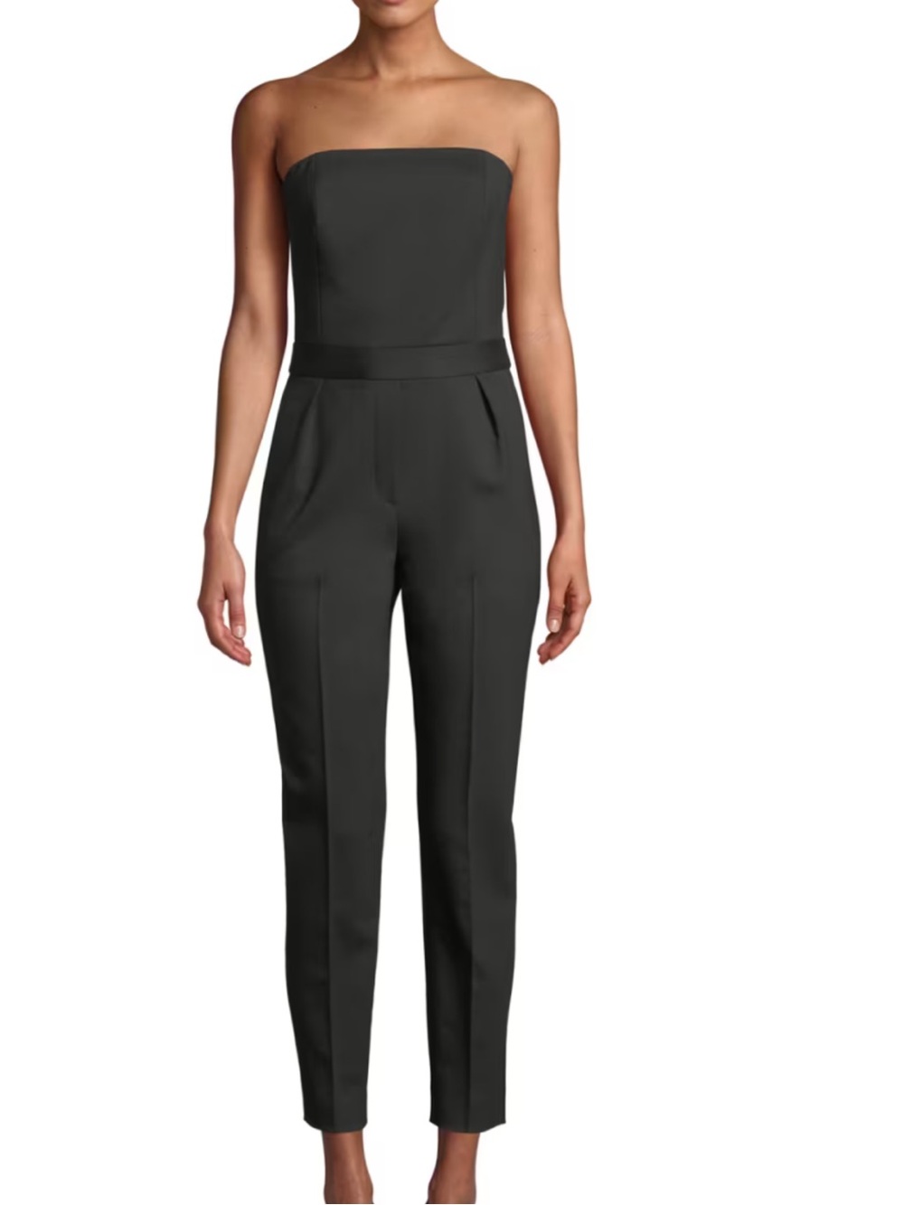 NWOT Theory "City" Strapless Tux Wool Skinny Jumpsuit in Black. Women’s Size 4